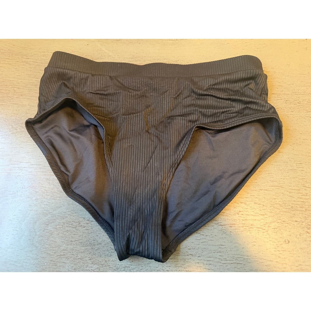 Old Navy Black Ribbed High Waisted Bikini Bottoms XXL Swimwear